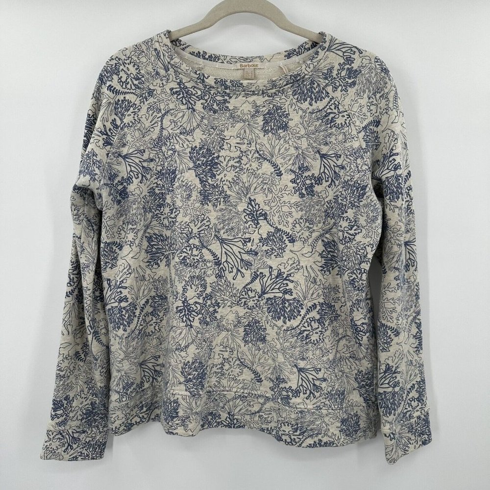 Barbour Blue and Cream Floral Sweatshirt